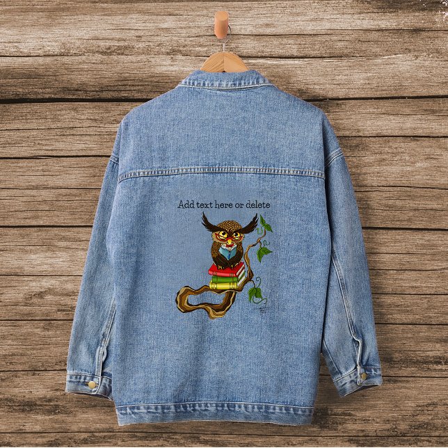 Chaqueta Vaquera Libros De Búho Cute (Subido por el creador)