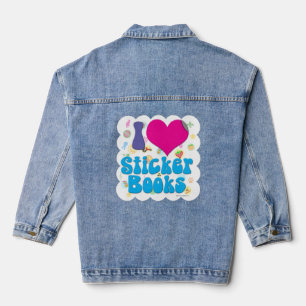 Chaqueta Vaquera Libros de Pegatinas I Heart Lema de Nostalgia Infa
