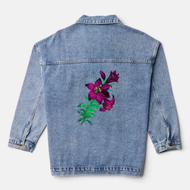 Chaqueta Vaquera Lilios Morados  (Reverso )
