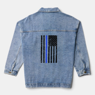Chaqueta Vaquera Línea Azul delgada - Oficial de policía - Bandera
