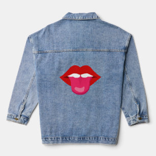 CHAQUETA VAQUERA LIPS CALIENTES ROJOS TONGA DE LAS CAMISETAS