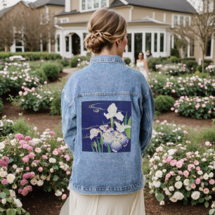 Chaqueta Vaquera Lirios blancos y azules