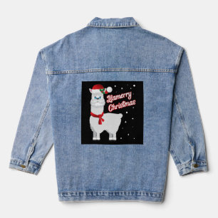 Chaqueta Vaquera Llamerry Merry Christmas Llama Santa Claus