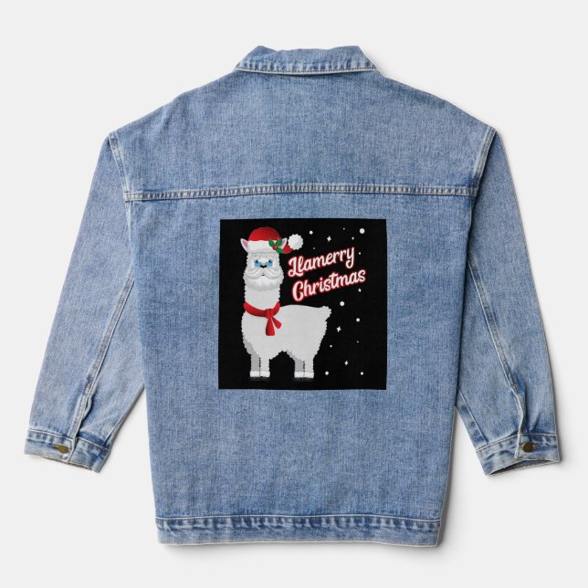 Chaqueta Vaquera Llamerry Merry Christmas Llama Santa Claus (Reverso )