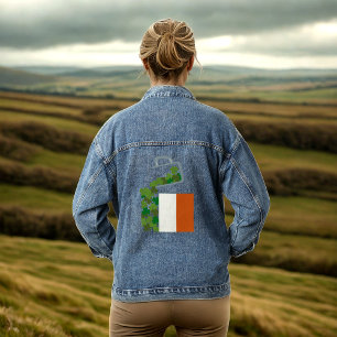 Chaqueta Vaquera Llenando la bandera de Irlanda