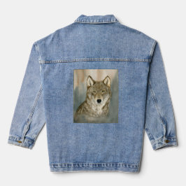 Chaqueta Vaquera Lobo en acuarela de niebla