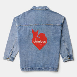 Chaqueta Vaquera Logo de Chihuahua Mom Love Heart Chimigos