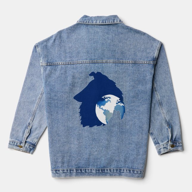 Chaqueta Vaquera logotipo de ColliesWithoutBorders (Reverso )
