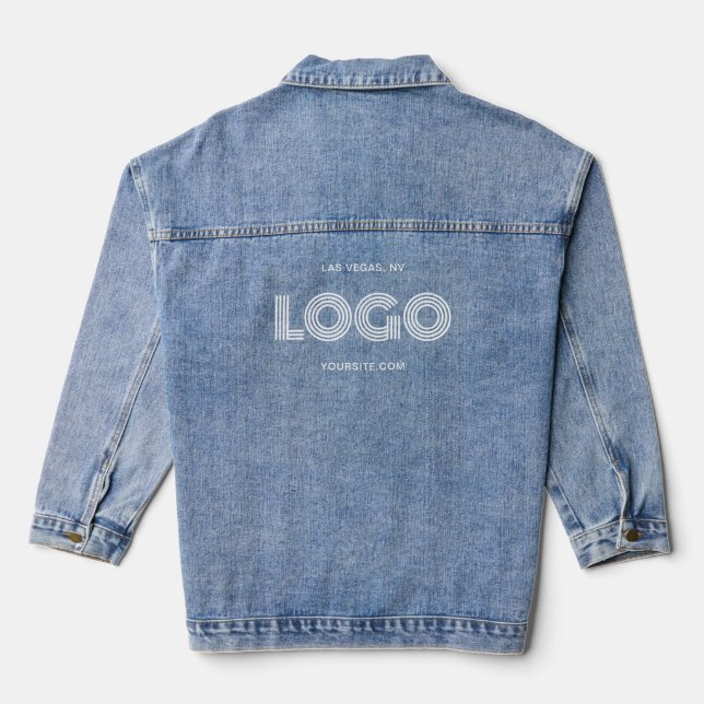 Chaqueta Vaquera Logotipo rectangular moderno blanco (Reverso )