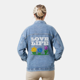 Chaqueta Vaquera Love Life Sunflower Daisy Tulip