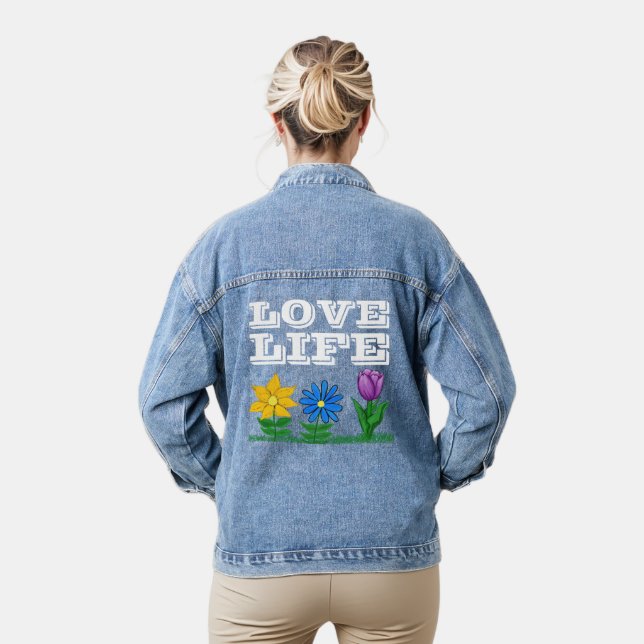 Chaqueta Vaquera Love Life Sunflower Daisy Tulip (Modelo)
