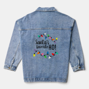 Chaqueta Vaquera Luces de Navidad divertidas de Santa Claus ayudant