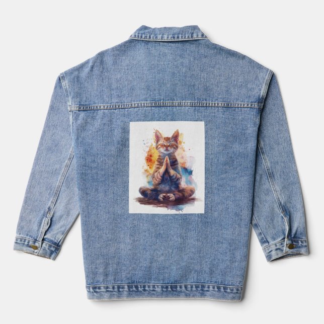 Chaqueta Vaquera Maestro de yoga de gato (Reverso )
