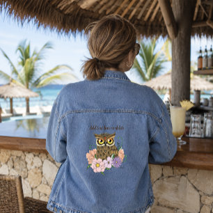 Chaqueta Vaquera Mágico búho vintage de flores pastel primavera azu
