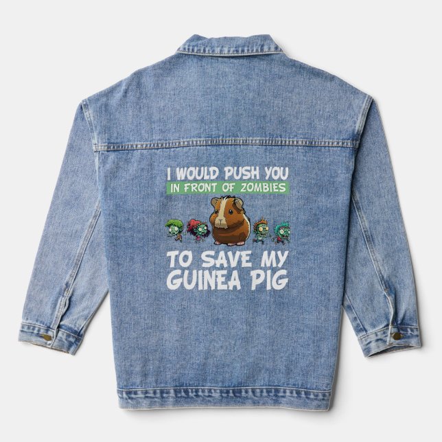Chaqueta Vaquera Mamá de cerdo guineana papá divertida cerdo amante (Reverso )