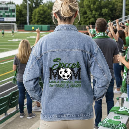 Chaqueta Vaquera Mamá de fútbol divertida más fuerte y orgullosa dí