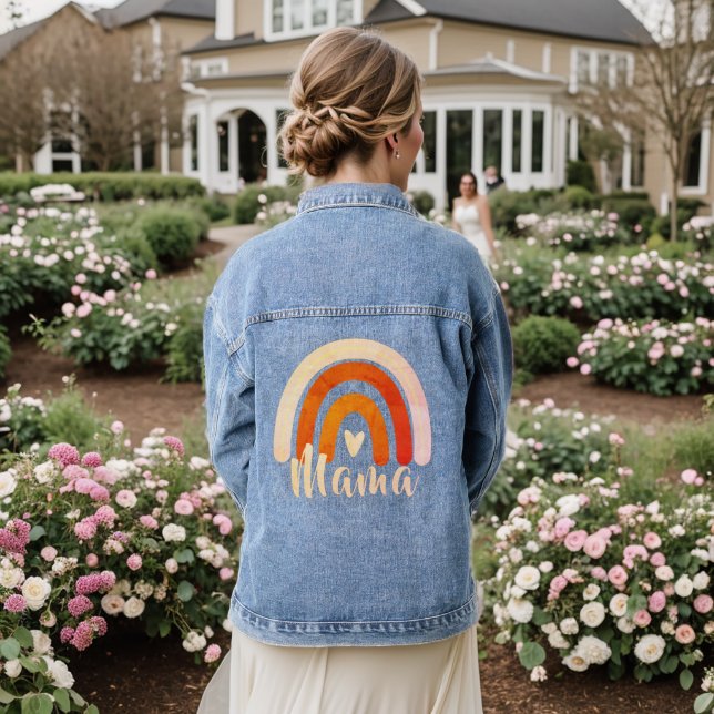 Chaqueta Vaquera Mamá - Mujeres Rainbow Mom (Reverso Boda)