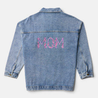Chaqueta Vaquera Mami orquídea acuarela con letras púrpura rosa