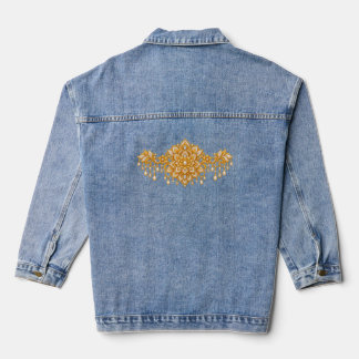 Chaqueta Vaquera Mandalá Dorado con Perlas y Diamantes