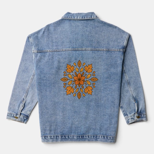 Chaqueta Vaquera Mandala floral de otoño (Reverso )
