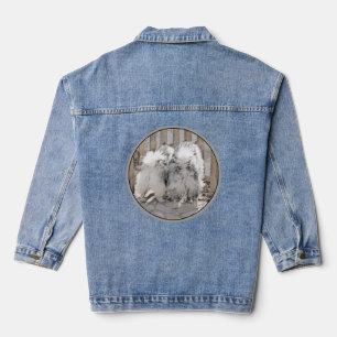 Chaqueta Vaquera Manos en la pintura de la puerta - Arte original d
