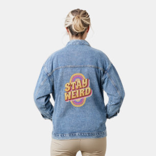 Chaqueta Vaquera Mantener diseño de texto retro raro