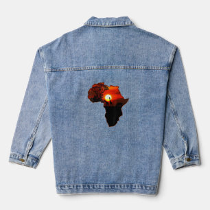 Chaqueta Vaquera Mapa De Camisas De África Tee Sol Sudafricano