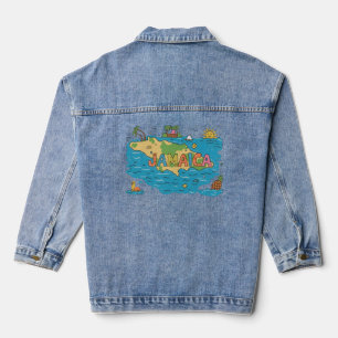Chaqueta Vaquera mapa de la isla de Jamaica