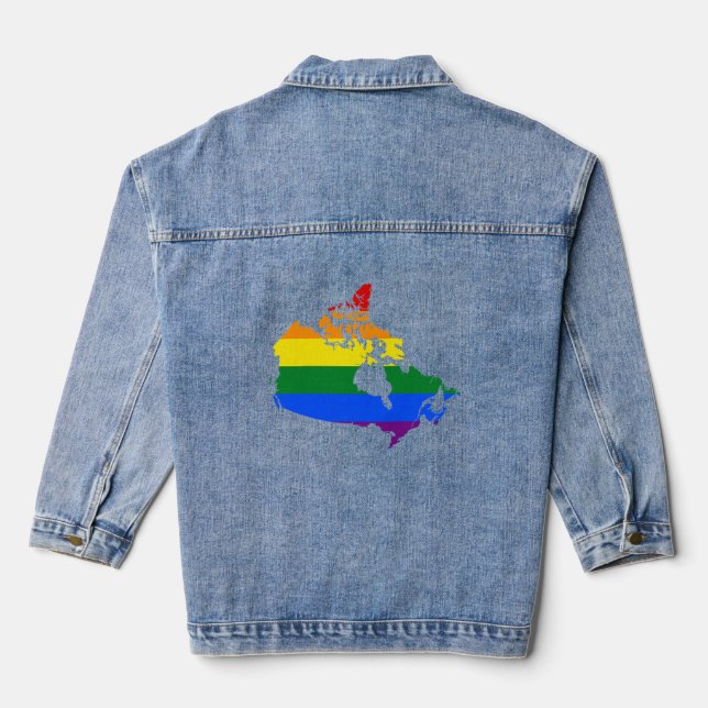 Chaqueta Vaquera Mapa de orgullo LGBT canadiense (Reverso )
