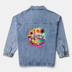 Chaqueta Vaquera Mapa de Retro California s - Mapa de usa de época