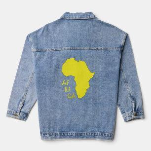 Chaqueta Vaquera Mapa del Continente Africano Amarillo con Estilo