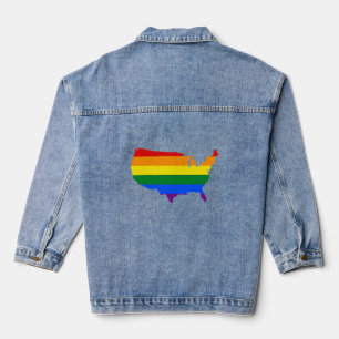 Chaqueta Vaquera Mapa del orgullo LGBT americano