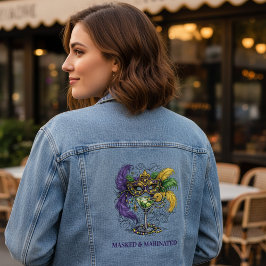 Chaqueta Vaquera Mardi Gras Masquerade Mask & Martini Party