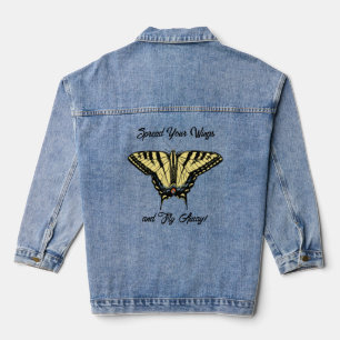 Chaqueta Vaquera Mariposa de cola cruda amarilla personalizada