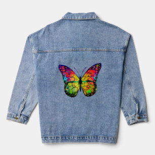 CHAQUETA VAQUERA MARIPOSA EN ARTE ABSTRACTO COLORIDO