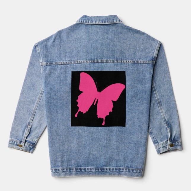 Chaqueta Vaquera Mariposa rosa (Reverso )