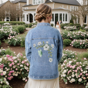 Chaqueta Vaquera Mariposas y flores acuáticas