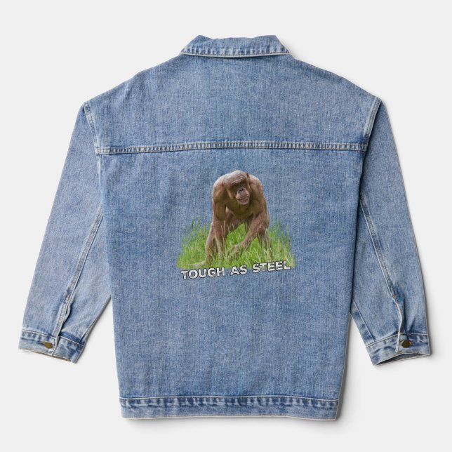 Chaqueta Vaquera Masa De Chimpancé Sin Cabello Como Acero (Reverso )