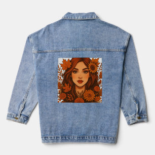 Chaqueta Vaquera Masaje de otoño - Mujer con flores de otoño