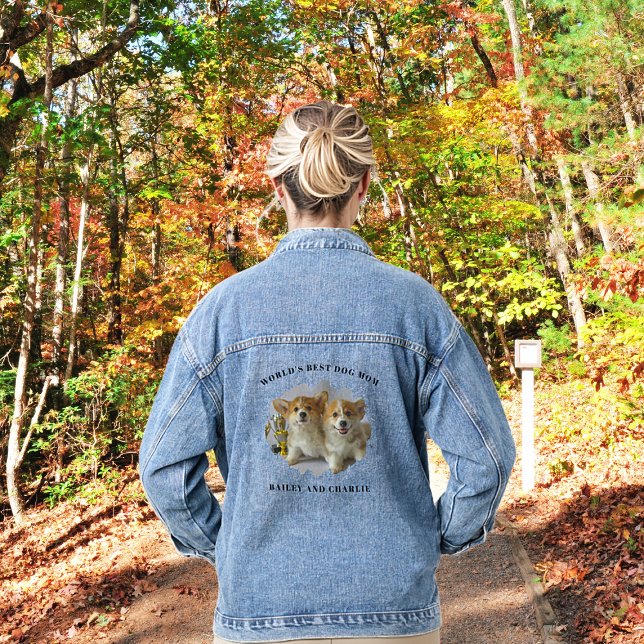 Chaqueta Vaquera Mascota de foto de perro lindo personalizado (Subido por el creador)