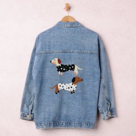 Chaqueta Vaquera Mascotas de perros Dachshund con puntos blancos y 