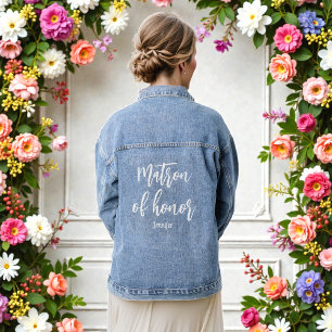 Chaqueta Vaquera Matrón de Honor Boda Ducha Bridal Denim Jacket