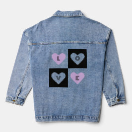 Chaqueta Vaquera Mazipoodles Hearts Abstraction Lilac Love