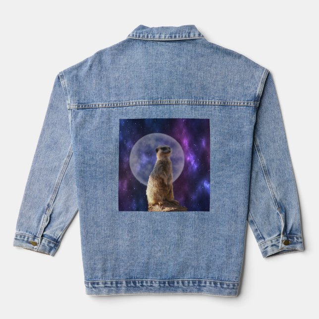 Chaqueta Vaquera Meerkat Y Una Luna Llena, Denim Jacket (Reverso )
