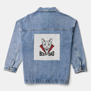 Chaqueta Vaquera Mejor diseño de grabado vintage de gato vampiro pa
