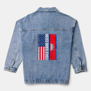 Chaqueta Vaquera Mejor Esposa Nunca Retro Estadounidense Camboya Fl