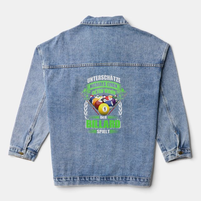 Chaqueta Vaquera Mens Billiard Snooker diciendo 8 billar de bolas B (Reverso )