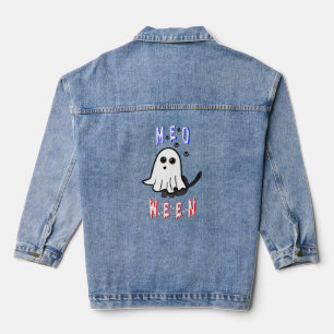 Chaqueta Vaquera Meoween Ghost Kitten 31 Cat USA Octubre Halloween