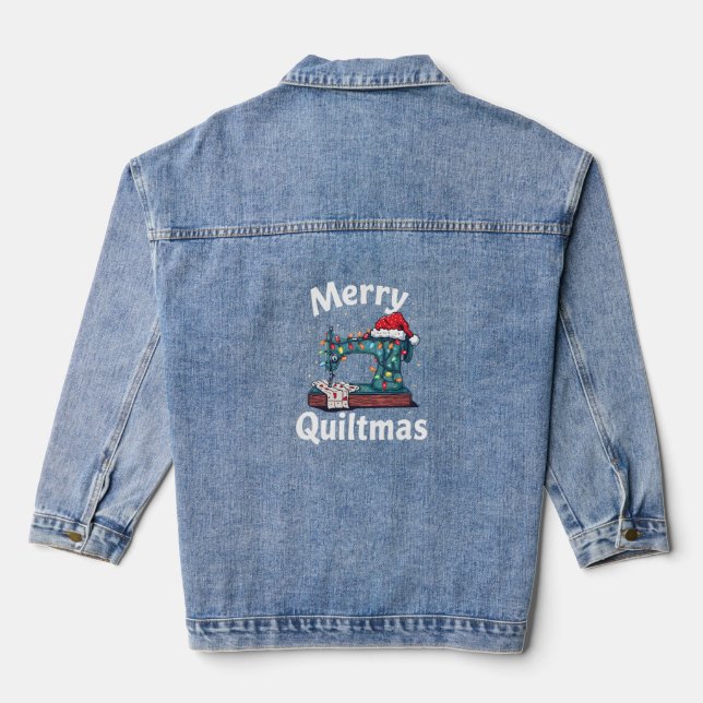 Chaqueta Vaquera Merry Quiltmas Sewing Machine with Christmas Light (Reverso )