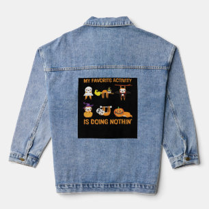 Chaqueta Vaquera Mi actividad favorita es no hacer nada Retro Sloth